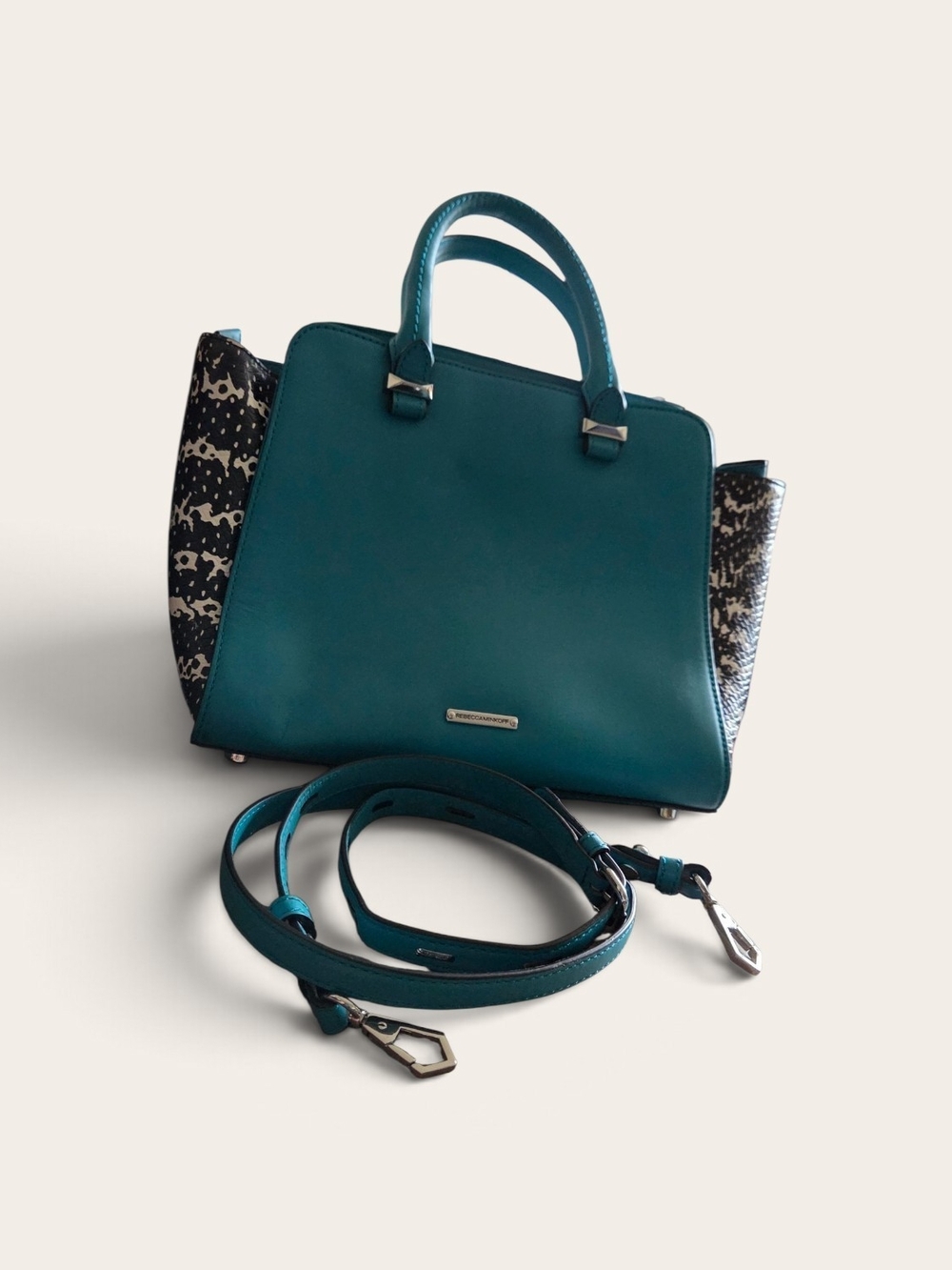 Teal Rebecca Minkoff 2 Way Bag With Cross Body Strap
